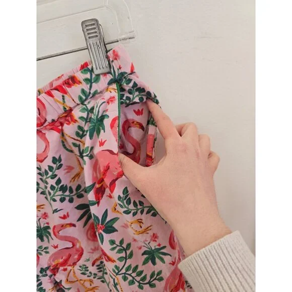 Print Fresh Organic Cotton Flamingo Floral Pink 2 Piece Pajama Set S Lounge - Picture 10 of 11